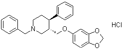 trans-(-)-3-[(1,3-Benzodioxol-5-yloxy)methyl]-4-phenyl-1-(phenylmethyl)piperidine hydrochloride molecular structure (CAS 105813-39-6)