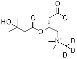 (2R)-3-羧基-2-(3-羟基-3-甲基-1-氧代丁氧基)-N,N-二甲基-N-(三氘甲基)-1-丙铵内盐分子结构 (CAS 1058636-00-2)
