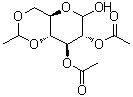 4,6-O-亚乙基吡喃葡萄糖 2,3-二乙酸酯分子结构 (CAS 105926-82-7)