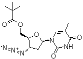 3'-叠氮基-3'-脱氧胸苷 5'-特戊酸酯分子结构 (CAS 106060-79-1)