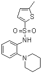 5-甲基-N-[2-(1-哌啶基)苯基]-2-噻吩磺酰胺分子结构 (CAS 1062271-24-2)