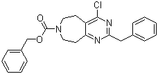 4-Chloro-5,6,8,9-tetrahydro-2-(phenylmethyl)-7H-pyrimido[4,5-d]azepine-7-carboxylic acid phenylmethyl ester molecular structure (CAS 1065113-62-3)