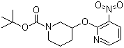 3-[(3-硝基-2-吡啶基)氧基]-1-哌啶羧酸叔丁酯分子结构 (CAS 1065484-07-2)
