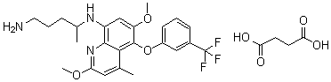 他非诺喹琥珀酸盐分子结构 (CAS 106635-81-8)