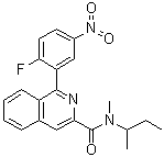 1-(2-氟-5-硝基苯基)-N-甲基-N-(1-甲基丙基)-3-异喹啉甲酰胺分子结构 (CAS 107257-28-3)