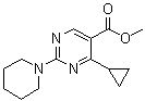 4-环丙基-2-(1-哌啶基)-5-嘧啶羧酸甲酯分子结构 (CAS 1072944-55-8)