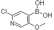 (2-氯-5-甲氧基-4-吡啶基)硼酸分子结构 (CAS 1072945-98-2)