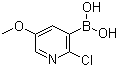 structure of CAS# 1072946-26-9, (2-Chloro-5-methoxypyridin-3-yl)boronic acid