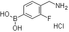 [4-(氨基甲基)-3-氟苯基]硼酸盐酸盐分子结构 (CAS 1072946-45-2)