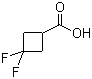 3,3-二氟环丁烷羧酸分子结构 (CAS 107496-54-8)