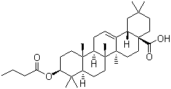 3-beta-羟基齐墩果酸丁酸酯分子结构 (CAS 107660-10-6)