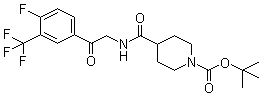 4-[[[2-[4-Fluoro-3-(trifluoromethyl)phenyl]-2-oxoethyl]amino]carbonyl]-1-piperidinecarboxylic acid tert-butyl ester molecular structure (CAS 1082949-99-2)