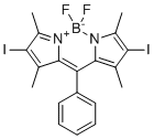 5,5-二氟-2,8-二碘-1,3,7,9-四甲基-10-苯基-5H-二吡咯并[1,2-c:2',1'-f][1,3,2]二氮杂硼烷-4-鎓-5-硼分子结构 (CAS 1083009-44-2)
