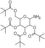 2,3,4,6-四-O-叔戊酰基-beta-D-吡喃半乳糖胺分子结构 (CAS 108342-87-6)