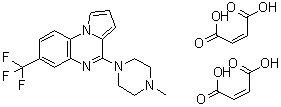 4-(4-甲基-1-哌嗪基)-7-(三氟甲基)-吡咯并[1,2-a]喹喔啉二马来酸盐分子结构 (CAS 109028-10-6)