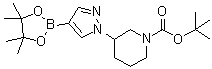 3-[4-(4,4,5,5-Tetramethyl-1,3,2-dioxaborolan-2-yl)-1H-pyrazol-1-yl]-1-piperidinecarboxylic acid 1,1-dimethylethyl ester molecular structure (CAS 1092563-74-0)
