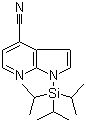 1-[三(1-甲基乙基)硅基]-1H-吡咯并[2,3-b]吡啶-4-甲腈分子结构 (CAS 1092580-01-2)