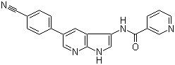 N-[5-(4-氰基苯基)-1H-吡咯并[2,3-b]吡啶-3-基]-3-吡啶甲酰胺分子结构 (CAS 1093222-27-5)