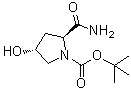 (2S,4R)-2-(氨基羰基)-1-叔丁氧羰基-4-羟基吡咯烷分子结构 (CAS 109384-24-9)