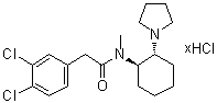 (1R-反式)-3,4-二氯-N-甲基-N-[2-(1-吡咯烷基)环己基]苯乙酰胺盐酸盐分子结构 (CAS 109620-49-7)