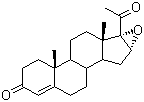 structure of CAS# 1097-51-4, 16a,17a-Epoxyprogesterone;16a,17a-Epoxy-4-pregnen-3,20-dione