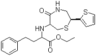 (2S,6R)-6-[[(1S)-1-乙氧羰基]-3-苯基丙基]氨基-2-(2-噻吩基)-1,4-硫氮杂卓-5-酮分子结构 (CAS 110143-57-2)