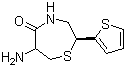 (2S,6R)-6-氨基-2-(2-噻吩基)-1,4-硫氮杂卓-5-酮分子结构 (CAS 110221-26-6)