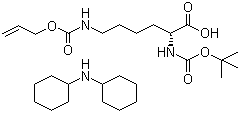 N-叔丁氧羰基-N'-烯丙氧基羰基-D-赖氨酸二环己胺盐分子结构 (CAS 110637-52-0)