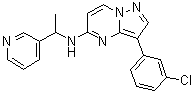 3-(3-氯苯基)-N-[1-(3-吡啶基)乙基]-吡唑并[1,5-a]嘧啶-5-胺分子结构 (CAS 1111106-62-7)