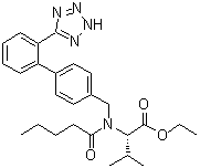 N-(1-氧代戊基)-N-[[2'-(2H-四唑-5-基)[1,1'-联苯]-4-基]甲基]-L-缬氨酸乙酯分子结构 (CAS 1111177-30-0)