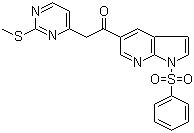 2-[2-(甲硫基)嘧啶-4-基]-1-[1-(苯磺酰基)-1H-吡咯并[2,3-b]吡啶-5-基]乙酮分子结构 (CAS 1111638-52-8)