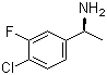 (R)-1-(4-氯-3-氟苯基)乙胺分子结构 (CAS 1114559-14-6)