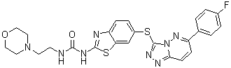 1-[6-[[6-(4-Fluorophenyl)[1,2,4]triazolo[4,3-b]pyridazin-3-yl]sulfanyl]-1,3-benzothiazol-2-yl]-3-[2-(morpholin-4-yl)ethyl]urea molecular structure (CAS 1116743-46-4)