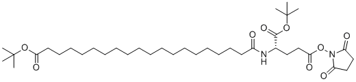 (S)-2-(19-tert-butoxycarbonylnonadecanoylamino)pentanedioic acid 1-tert-butyl ester 5-(2,5-dioxopyrrolidin-1-yl) ester molecular structure (CAS 1119061-72-1)