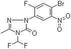 2-(4-溴-2-氟-5-硝基苯基)-4-(二氟甲基)-2,4-二氢-5-甲基-3H-1,2,4-三唑-3-酮分子结构 (CAS 111992-11-1)