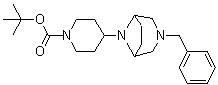 4-[3-(苯基甲基)-3,8-二氮杂双环[3.2.1]辛-8-基]-1-哌啶羧酸叔丁酯分子结构 (CAS 1120214-83-6)