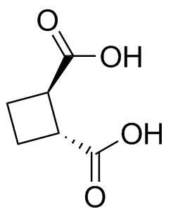 反式-1,2-环丁烷二甲酸分子结构 (CAS 1124-13-6)