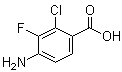 4-Amino-2-chloro-3-fluorobenzoic acid molecular structure (CAS 1124214-25-0)