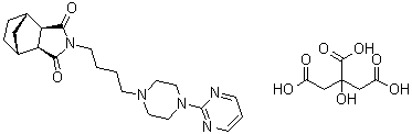 枸橼酸坦度螺酮分子结构 (CAS 112457-95-1)