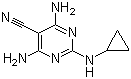 structure of CAS# 112636-83-6, Dicyclanil;4,6-Diamino-2-(cyclopropylamino)-5-pyrimidinecarbonitrile