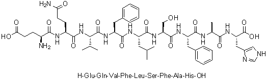 L-alpha-Glutamyl-L-glutaminyl-L-valyl-L-phenylalanyl-L-leucyl-L-seryl-L-phenylalanyl-L-alanyl-L-histidine molecular structure (CAS 1133961-89-3)