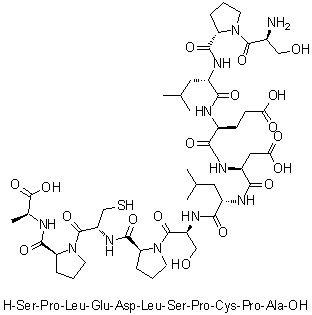 L-丝氨酰-L-脯氨酰-L-亮氨酰-L-alpha-谷氨酰-L-alpha-天冬氨酰-L-亮氨酰-L-丝氨酰-L-脯氨酰-L-半胱氨酰-L-脯氨酰-L-丙氨酸分子结构 (CAS 1133962-24-9)