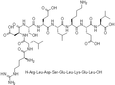 L-精氨酰-L-亮氨酰-L-alpha-天冬氨酰-L-丝氨酰-L-alpha-谷氨酰-L-亮氨酰-L-赖氨酰-L-alpha-谷氨酰-L-亮氨酸分子结构 (CAS 1133962-63-6)