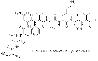 L-Threonyl-L-leucyl-L-phenylalanyl-L-asparaginyl-L-valyl-L-isoleucyl-L-lysyl-L-seryl-L-valine molecular structure (CAS 1133962-80-7)