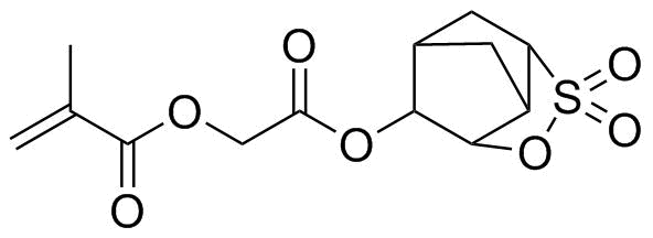 甲基丙烯酸 2-((1,1-二氧化六氢-3,5-甲桥环戊二烯并[c][1,2]氧杂硫杂环戊烯-7-基)氧基)-2-氧代乙酯分子结构 (CAS 1135824-87-1)