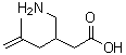 3-(氨基甲基)-5-甲基-5-己烯酸分子结构 (CAS 1136478-30-2)