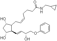 结构式 CAS# 1138395-09-1, (5Z)-N-(环丙甲基)-7-[(1R,2R,3R,5S)-3,5-二羟基-2-[(1E,3R)-3-羟基-4-苯氧基-1-丁烯基]环戊基]-5-庚烯酰胺