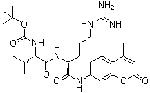 N-[(1,1-Dimethylethoxy)carbonyl]-L-valyl-N-(4-methyl-2-oxo-2H-1-benzopyran-7-yl)-L-argininamide molecular structure (CAS 113865-96-6)