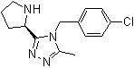 4-[(4-Chlorophenyl)methyl]-3-methyl-5-(2R)-2-pyrrolidinyl-4H-1,2,4-triazole molecular structure (CAS 1140495-90-4)