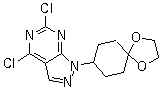 4,6-二氯-1-(1,4-二氧杂螺[4.5]癸-8-基)-1H-吡唑并[3,4-d]嘧啶分子结构 (CAS 1144080-31-8)
